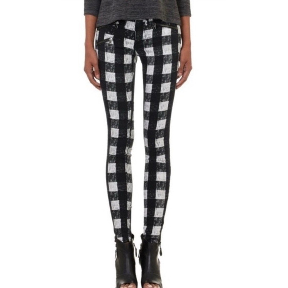 rag & bone/JEAN RBW 23 White Buffalo Check Zip-Pocket Twill Jeans Size 26